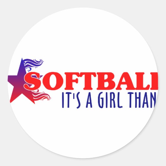 Sticker Rond Softball...Girl Thang (Devant)