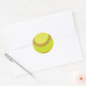 Sticker Rond Softball jaune (Enveloppe)