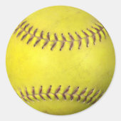 Sticker Rond Softball jaune (Devant)