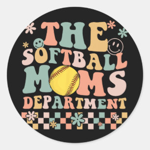 Sticker Rond Softball Moms Département Fun Mothers Day Costume