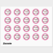 Sticker Rond Softball rose (Feuille)