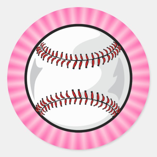 Sticker Rond Softball rose (Devant)