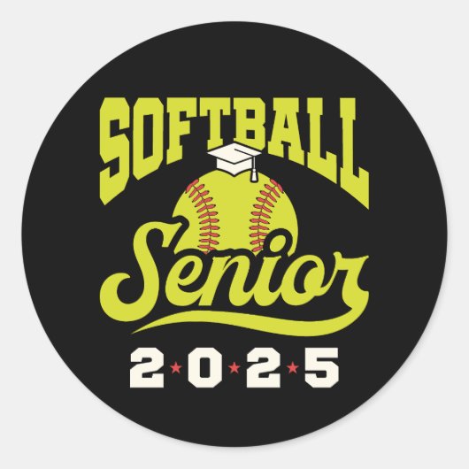 Sticker Rond Softball Senior Class of 2025 (Devant)