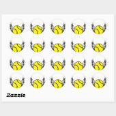Sticker Rond softball Wings (Feuille)