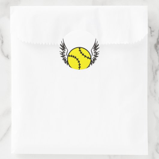 Sticker Rond softball Wings (Sac)