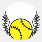 Sticker Rond softball Wings (Devant)