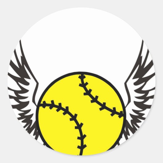Sticker Rond softball Wings (Devant)