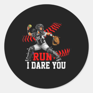 Sticker Rond Softll Catcher Run I Dare You Conception Pour Fill