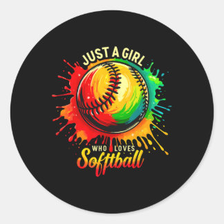 Sticker Rond Softll Girl Just A Girl Who Loves Softll 