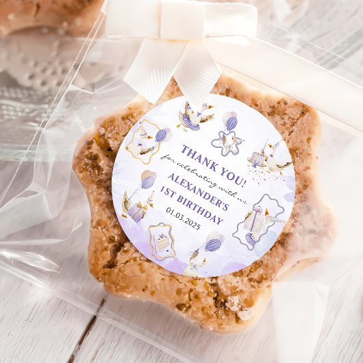 Sticker Rond Soignée Goose fête d'anniversaire