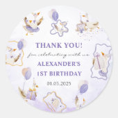Sticker Rond Soignée Goose fête d'anniversaire (Devant)