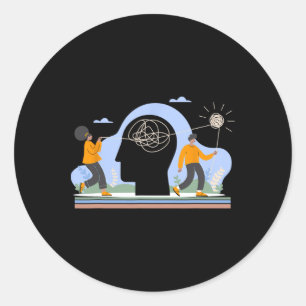 Sticker Rond Soigner le cerveau Sensibilisation à la santé ment