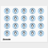 Sticker Rond Soin d'anniversaire de Penguin cadeau de faveur me (Feuille)