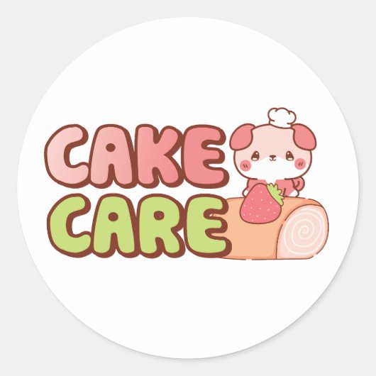 Sticker Rond soin des gâteaux de puffi (Devant)