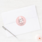 Sticker Rond Soins après extension de cils monogramme rose (Enveloppe)
