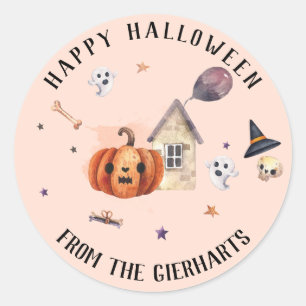 Sticker Rond Soins de famille Custom Happy Halloween Party