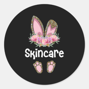 Sticker Rond Soins de la peau Dermatologue lapin de Pâques Doct