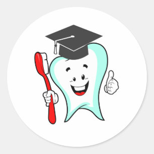 Sticker Rond Soins dentaires Bon Diplôme de dentition