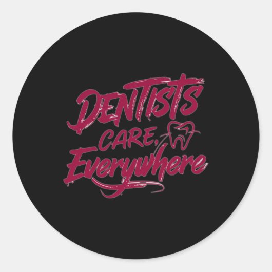 Sticker Rond Soins des dentistes (Devant)