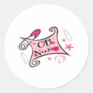 Sticker Rond Soins d'infirmière d'OB (obstétrique)