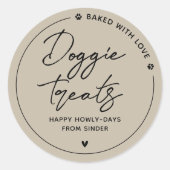 Sticker Rond Soins Doggie Fabriqués Maison Modernes (Devant)