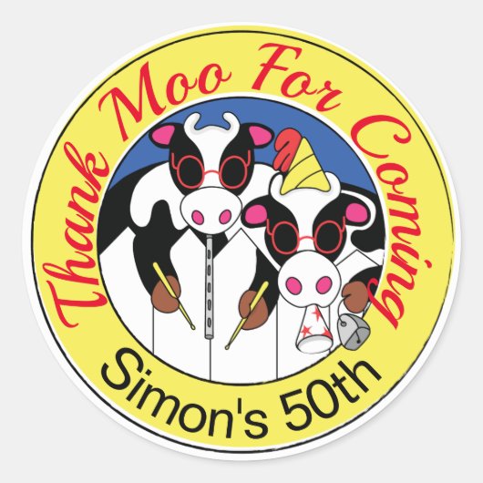 Sticker Rond Soins drôle fête d'anniversaire (Devant)