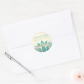 Sticker Rond Soins et esthétique turquoises de fleurs de lotus (Enveloppe)