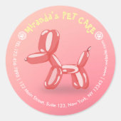 Sticker Rond Soins pour animaux de compagnie Gros assis Baignad (Devant)