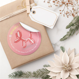 Sticker Rond Soins pour animaux de compagnie Gros assis Baignad