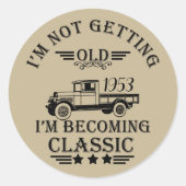 Sticker Rond soirée 50e anniversaire vintage personnalisée (Devant)