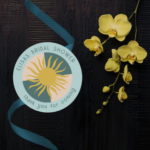 Sticker Rond Soirée au bord de la mer : fête de mariage élégant