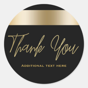 Sticker Rond Soirée chic Black & Gold Elegant Diner Party Favor