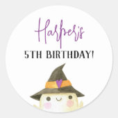 Sticker Rond Soirée Costume Cute Halloween Anniversaire Fête Fa (Devant)