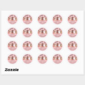 Sticker Rond Soirée Costume d'Halloween rose doux et Éffrayant (Feuille)