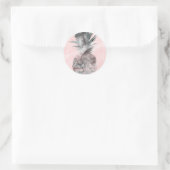 Sticker Rond Soirée d'ananas rose Gold Pink Tropical (Sac)