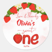 Sticker Rond Soirée d'anniversaire à la fraise (Devant)