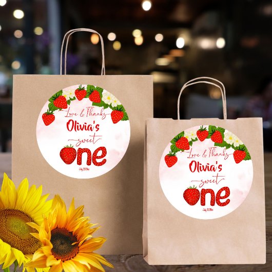 Sticker Rond Soirée d'anniversaire à la fraise