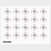 Sticker Rond Soirée d'anniversaire de baseball Boy (Feuille)