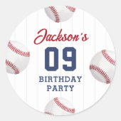 Sticker Rond Soirée d'anniversaire de baseball Boy (Devant)