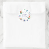 Sticker Rond Soirée d'anniversaire de la mignonne sirène (Sac)