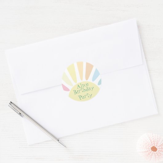 Sticker Rond Soirée d'anniversaire du dimanche (Enveloppe)