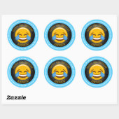 Sticker Rond Soirée d'anniversaire du mignon Emoji (Feuille)