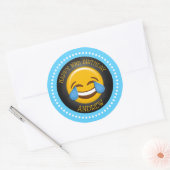 Sticker Rond Soirée d'anniversaire du mignon Emoji (Enveloppe)
