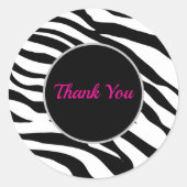 Sticker Rond Soirée d'anniversaire en safari imprimé noir blanc (Devant)