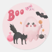 Sticker Rond Soirée d'Anniversaire rose (Devant)