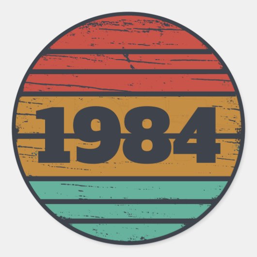 Sticker Rond Soirée de 40 ans vintage personnalisée (Devant)