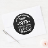 Sticker Rond Soirée de 50 ans vintage personnalisée (Enveloppe)