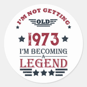 Sticker Rond Soirée de 50 ans vintage personnalisée