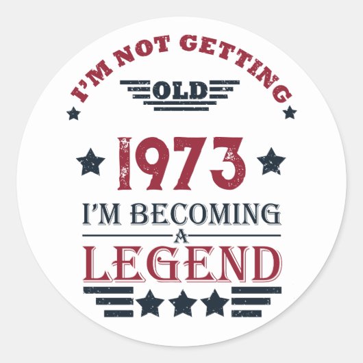 Sticker Rond Soirée de 50 ans vintage personnalisée (Devant)