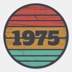 Sticker Rond Soirée de 50 ans vintage personnalisée